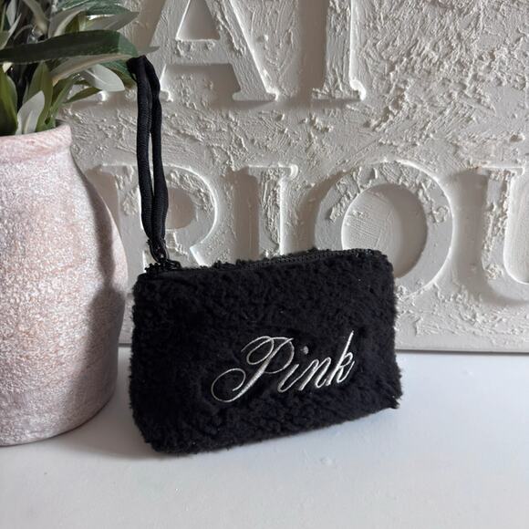 Victoria's Secret PINK Handbags - VS Pink Sherpa Cosmetic Wristlet